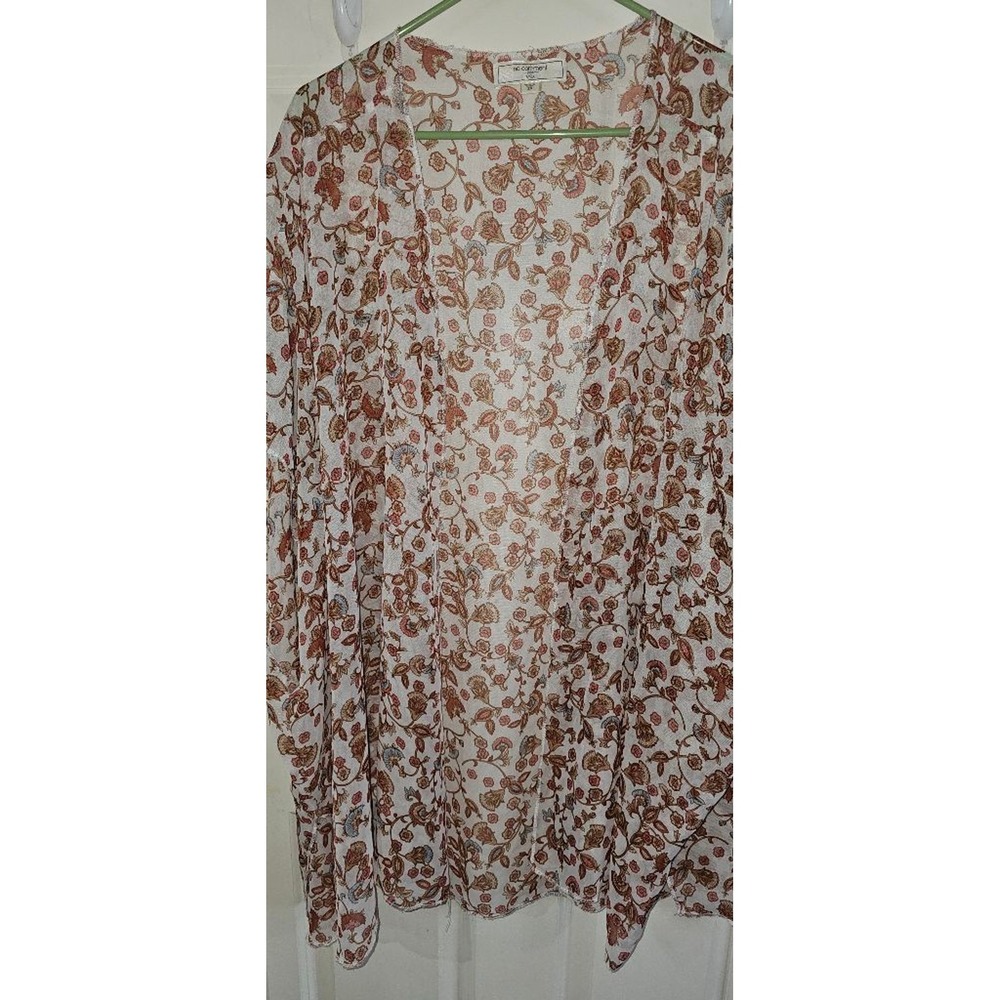 Women's‎ No Comment Shrug & Poncho 2X White Brown Floral